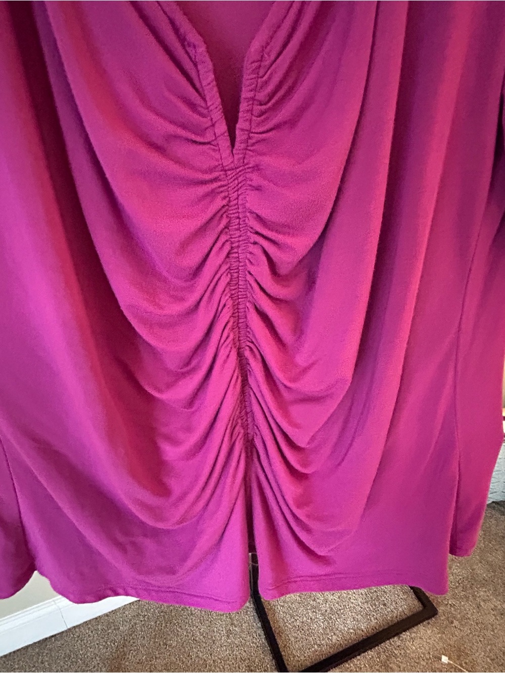 Veronica Beard Magenta Ruched Long Sleeve Blouse - Picture 9 of 10